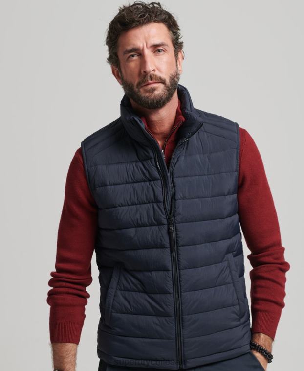 hombres Superdry Armada chaleco acolchado ligero 2R68Z4590
