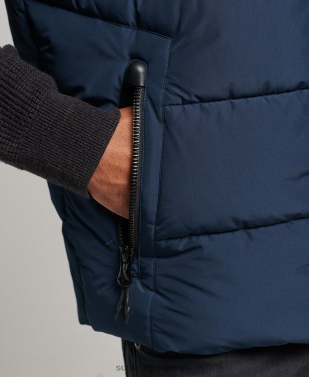 hombres Superdry Armada chaleco deportivo acolchado sin capucha 2R68Z4446