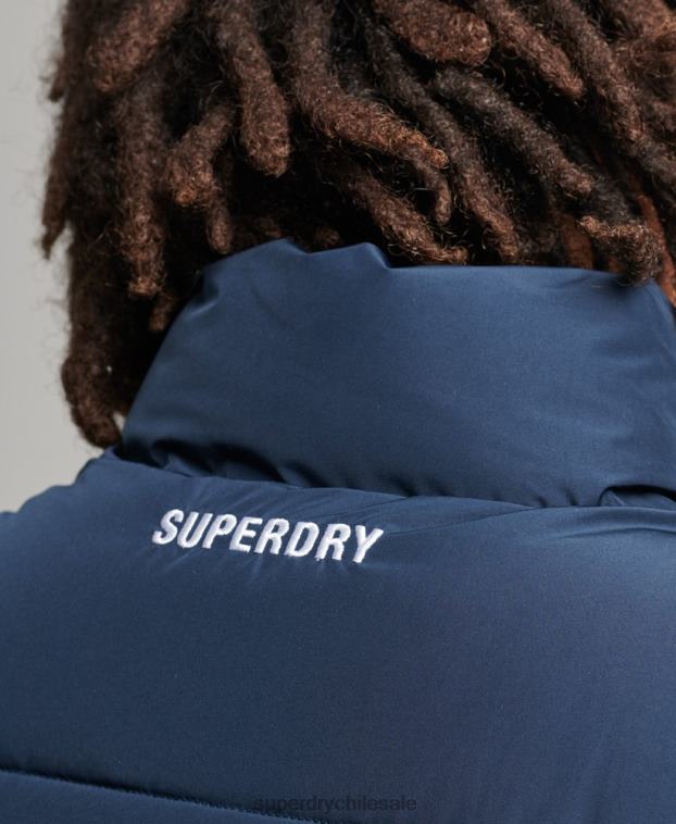 hombres Superdry Armada chaleco deportivo acolchado sin capucha 2R68Z4446