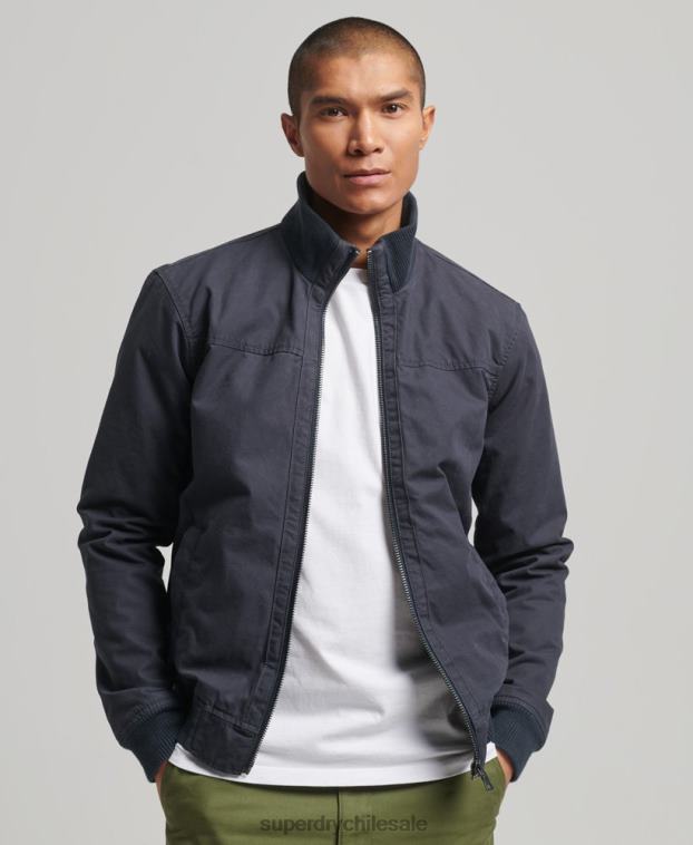 hombres Superdry Armada chamarra bomber con cuello de punto 2R68Z7