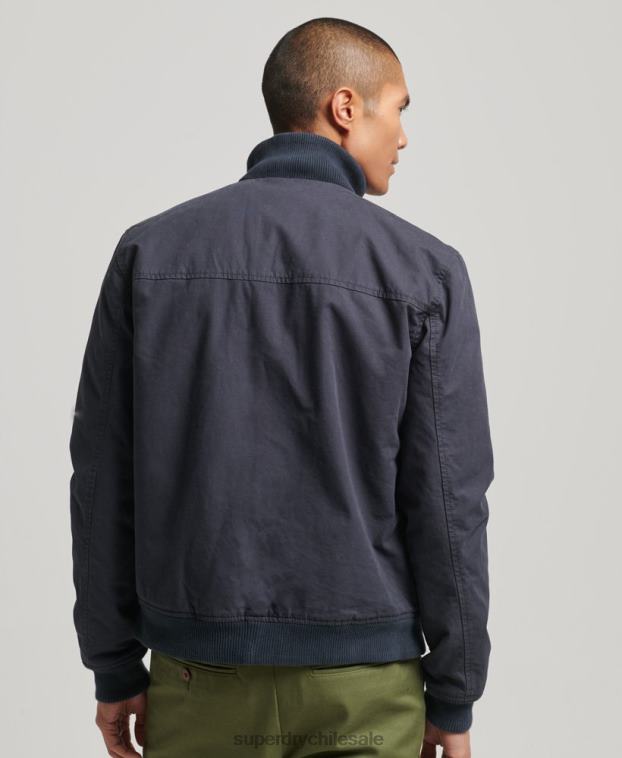 hombres Superdry Armada chamarra bomber con cuello de punto 2R68Z7