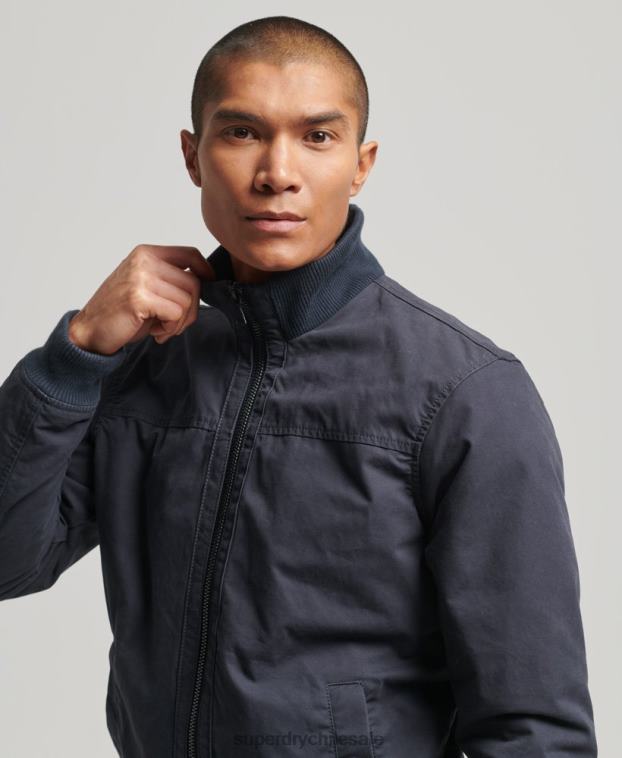 hombres Superdry Armada chamarra bomber con cuello de punto 2R68Z7