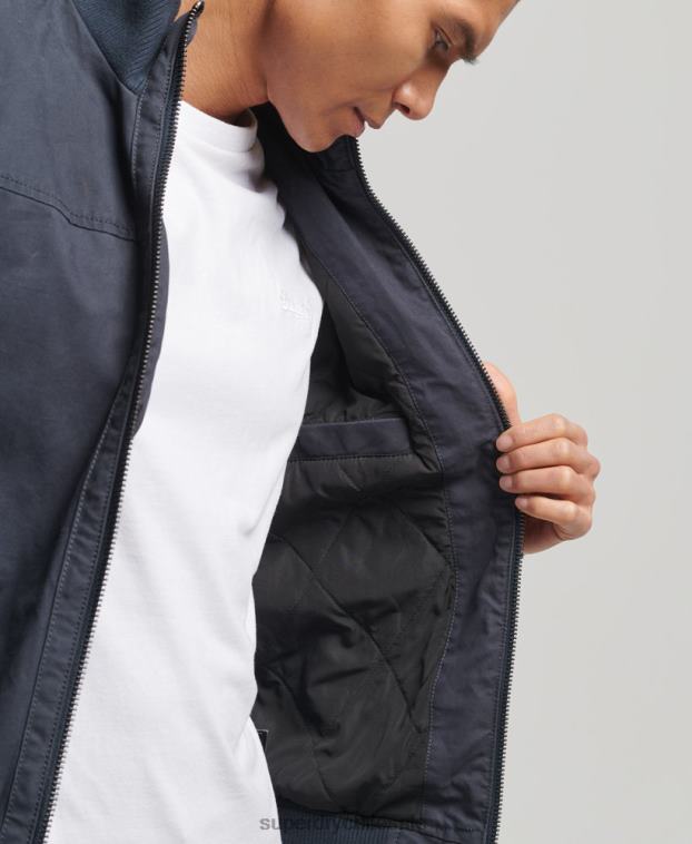 hombres Superdry Armada chamarra bomber con cuello de punto 2R68Z7