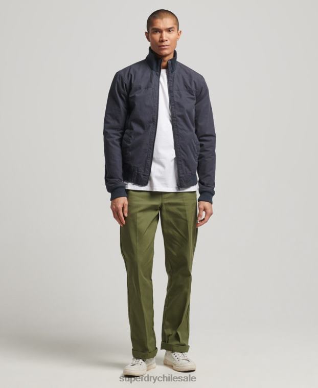 hombres Superdry Armada chamarra bomber con cuello de punto 2R68Z7