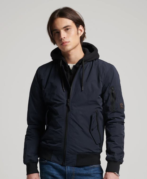 hombres Superdry Armada chamarra bomber de vuelo militar 2R68Z4741