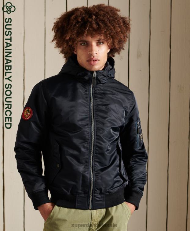 hombres Superdry Armada chamarra bomber ma1 con capucha 2R68Z4658