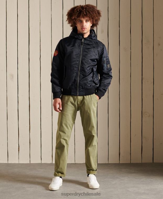 hombres Superdry Armada chamarra bomber ma1 con capucha 2R68Z4658