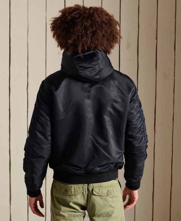 hombres Superdry Armada chamarra bomber ma1 con capucha 2R68Z4658