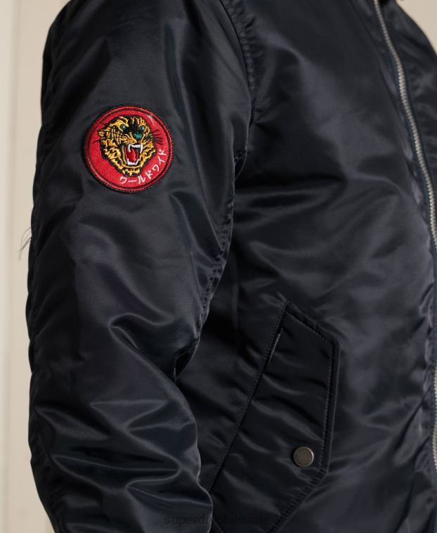 hombres Superdry Armada chamarra bomber ma1 con capucha 2R68Z4658