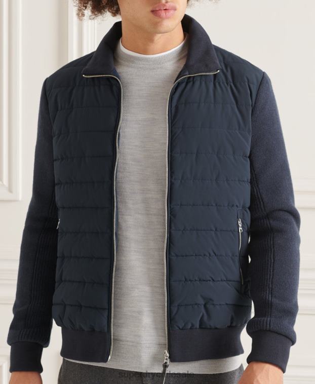 hombres Superdry Armada chamarra de mezcla de punto acolchada Studios 2R68Z1034