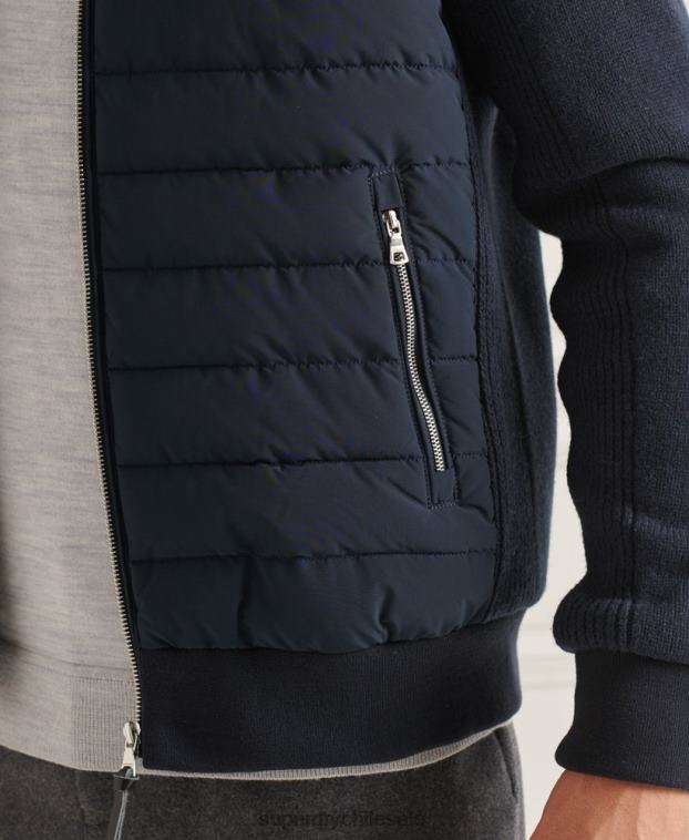 hombres Superdry Armada chamarra de mezcla de punto acolchada Studios 2R68Z1034
