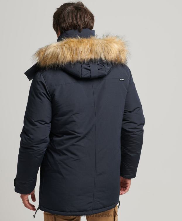 hombres Superdry Armada chamarra parka Everest con capucha de piel sintética 2R68Z957