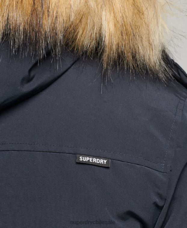 hombres Superdry Armada chamarra parka Everest con capucha de piel sintética 2R68Z957