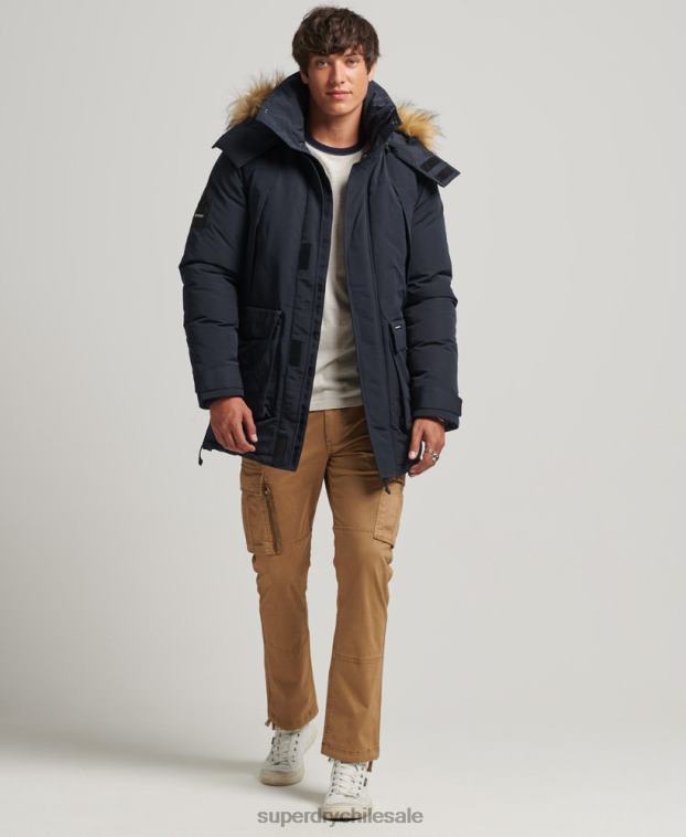 hombres Superdry Armada chamarra parka Everest con capucha de piel sintética 2R68Z957