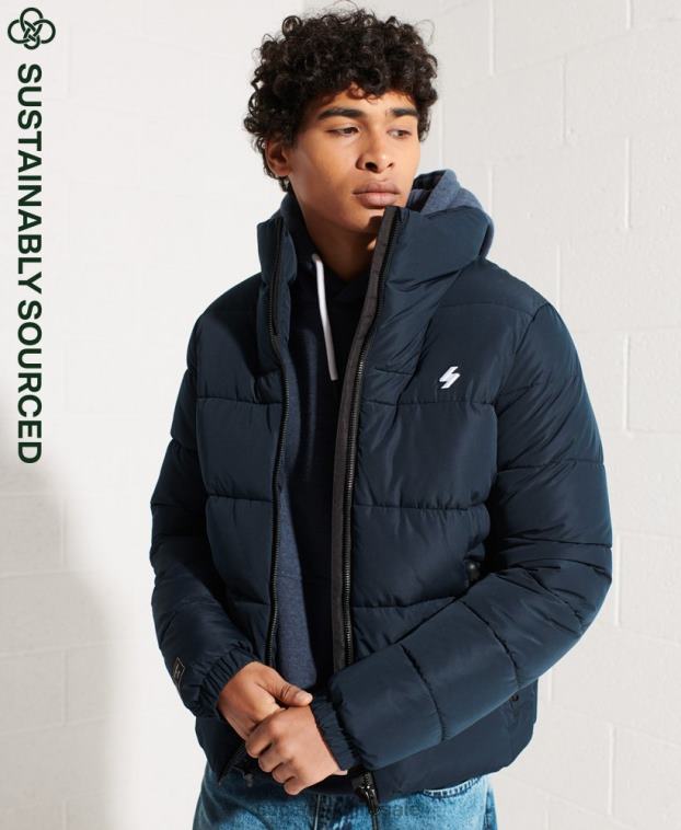 hombres Superdry Armada chaqueta acolchada deportiva sin capucha 2R68Z4676