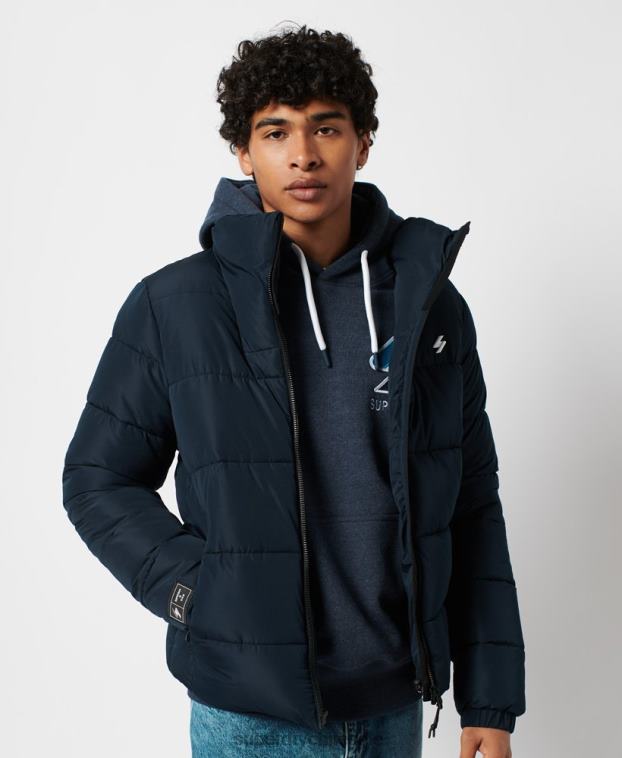 hombres Superdry Armada chaqueta acolchada deportiva sin capucha 2R68Z4676