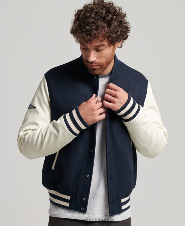 hombres Superdry Armada chaqueta bomber del equipo universitario 2R68Z954
