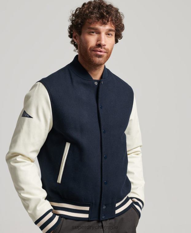 hombres Superdry Armada chaqueta bomber del equipo universitario 2R68Z954