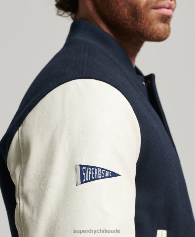 hombres Superdry Armada chaqueta bomber del equipo universitario 2R68Z954
