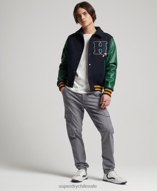 hombres Superdry Armada chaqueta bomber universitaria mixta 2R68Z4569