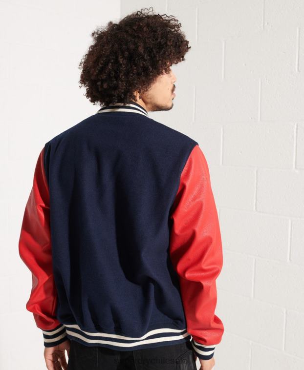 hombres Superdry Armada chaqueta de béisbol del equipo universitario de lana 2R68Z4628