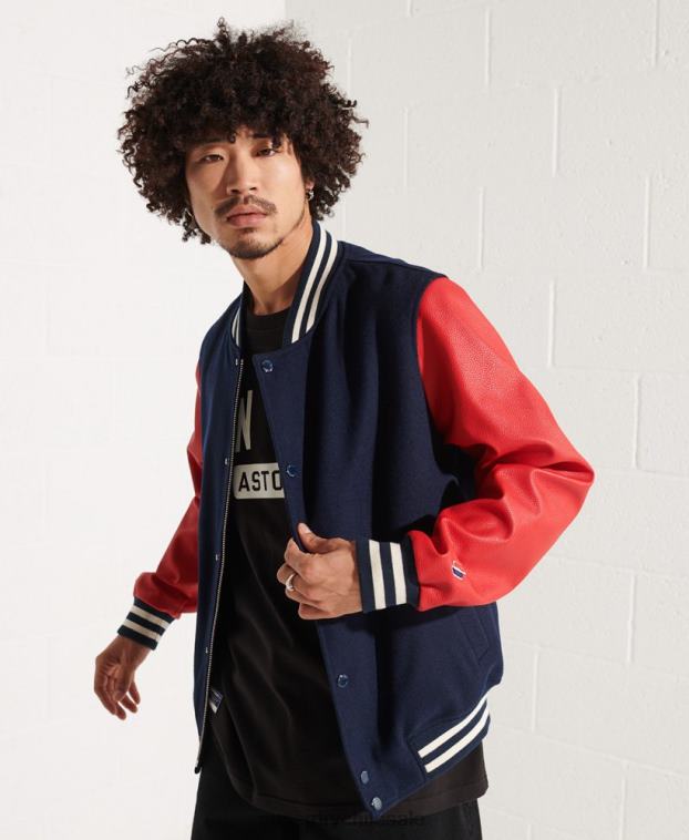 hombres Superdry Armada chaqueta de béisbol del equipo universitario de lana 2R68Z4628