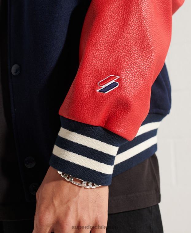 hombres Superdry Armada chaqueta de béisbol del equipo universitario de lana 2R68Z4628