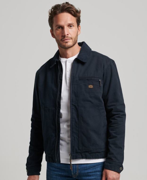 hombres Superdry Armada chaqueta harrington estilo rancho vintage 2R68Z1030