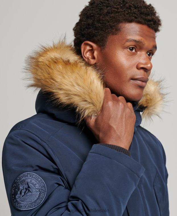 hombres Superdry Armada parka everest de piel sintética con capucha 2R68Z1005