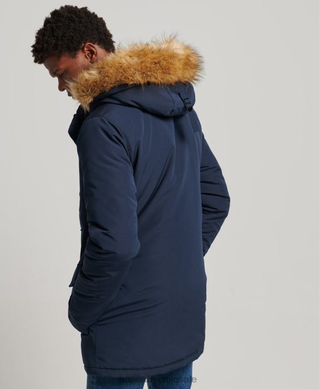 hombres Superdry Armada parka everest de piel sintética con capucha 2R68Z1005
