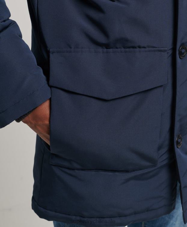 hombres Superdry Armada parka everest de piel sintética con capucha 2R68Z1005