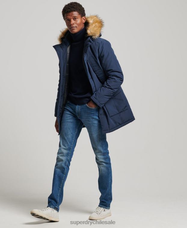 hombres Superdry Armada parka everest de piel sintética con capucha 2R68Z1005