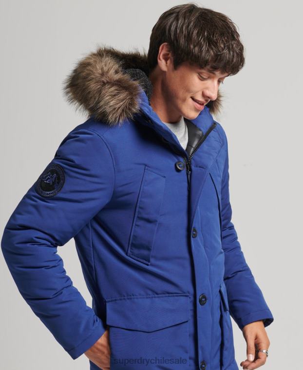 hombres Superdry Armada parka everest de piel sintética con capucha 2R68Z4498