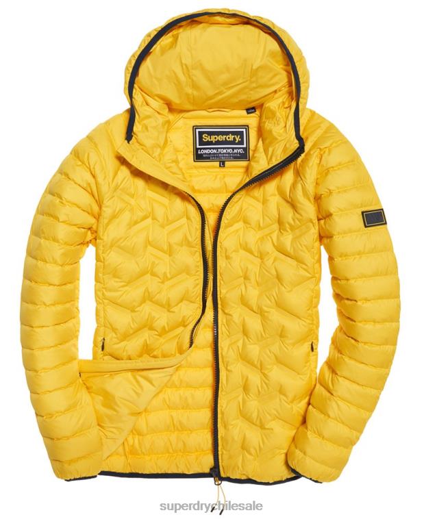 hombres Superdry amarillo chamarra capitonada con mezcla de radar 2R68Z1183