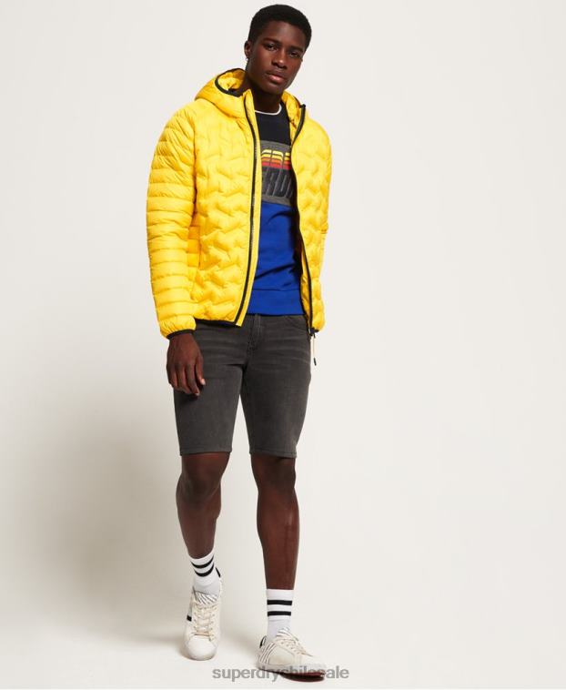hombres Superdry amarillo chamarra capitonada con mezcla de radar 2R68Z1183