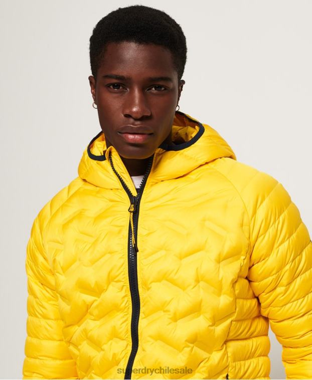 hombres Superdry amarillo chamarra capitonada con mezcla de radar 2R68Z1183