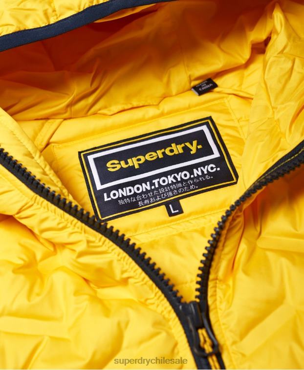 hombres Superdry amarillo chamarra capitonada con mezcla de radar 2R68Z1183