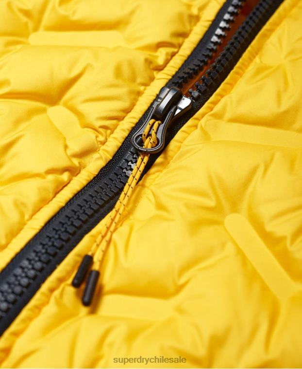 hombres Superdry amarillo chamarra capitonada con mezcla de radar 2R68Z1183