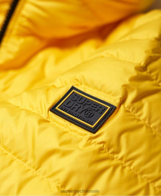 hombres Superdry amarillo chamarra capitonada con mezcla de radar 2R68Z1183