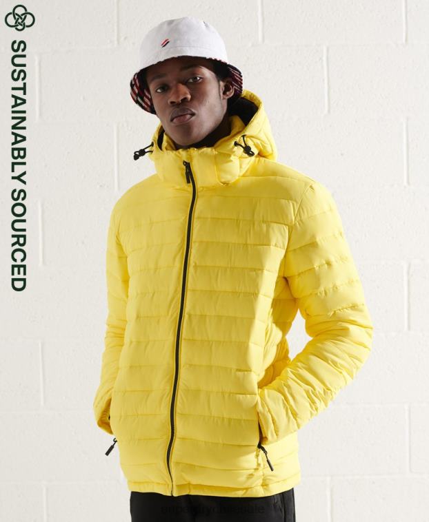 hombres Superdry amarillo chamarra fuji con capucha 2R68Z1162