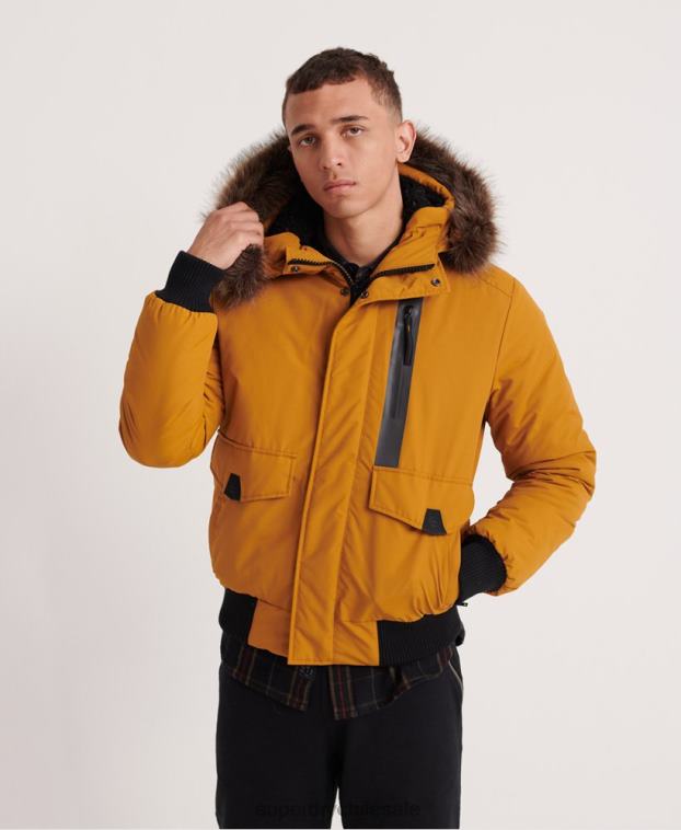hombres Superdry amarillo chaqueta bomber everest 2R68Z4604