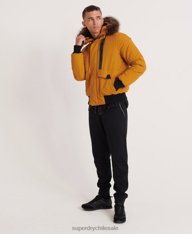 hombres Superdry amarillo chaqueta bomber everest 2R68Z4604