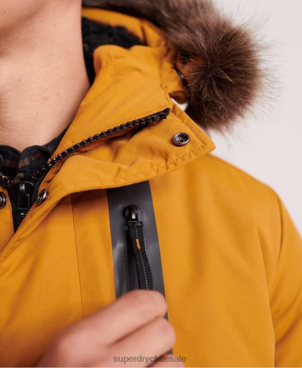 hombres Superdry amarillo chaqueta bomber everest 2R68Z4604