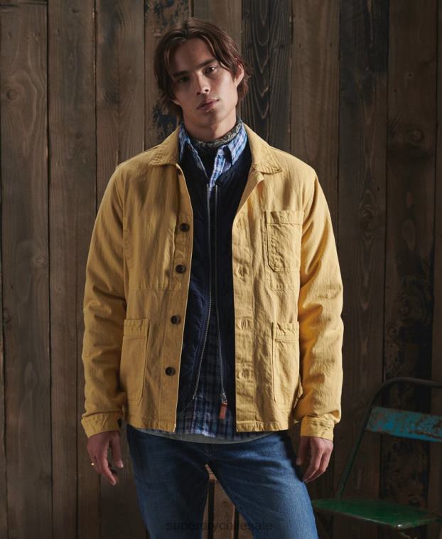 hombres Superdry amarillo chaqueta de artista seca de edición limitada 2R68Z4714