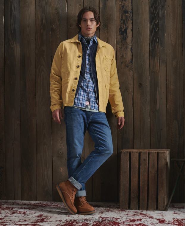 hombres Superdry amarillo chaqueta de artista seca de edición limitada 2R68Z4714