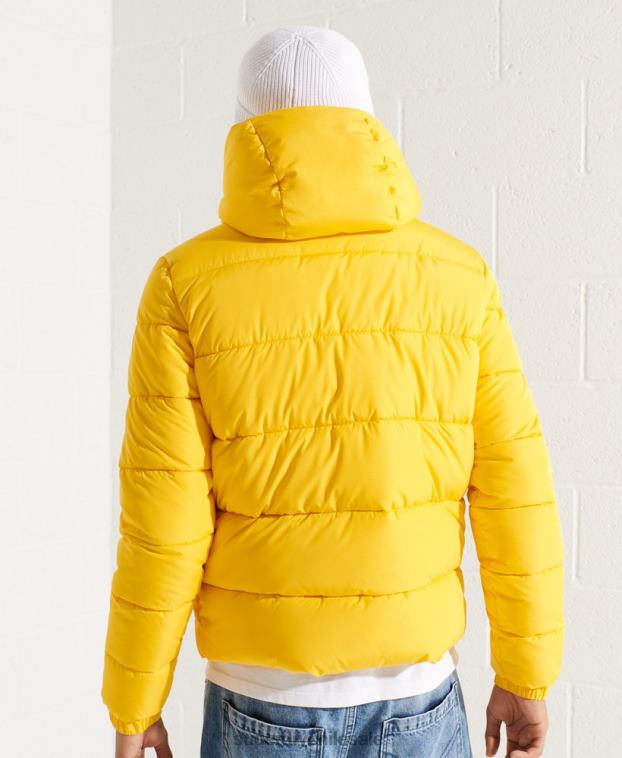 hombres Superdry amarillo chaqueta deportiva acolchada con capucha 2R68Z1047