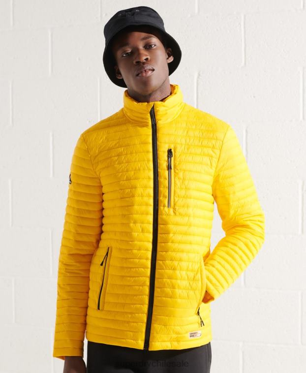 hombres Superdry amarillo chaqueta fuji plegable con microcolcha 2R68Z1161