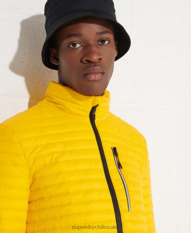 hombres Superdry amarillo chaqueta fuji plegable con microcolcha 2R68Z1161