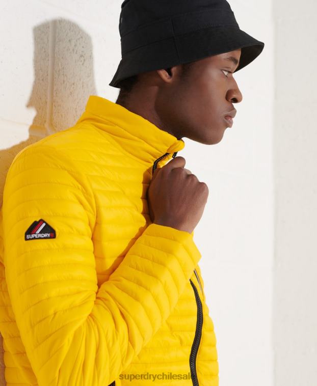 hombres Superdry amarillo chaqueta fuji plegable con microcolcha 2R68Z1161