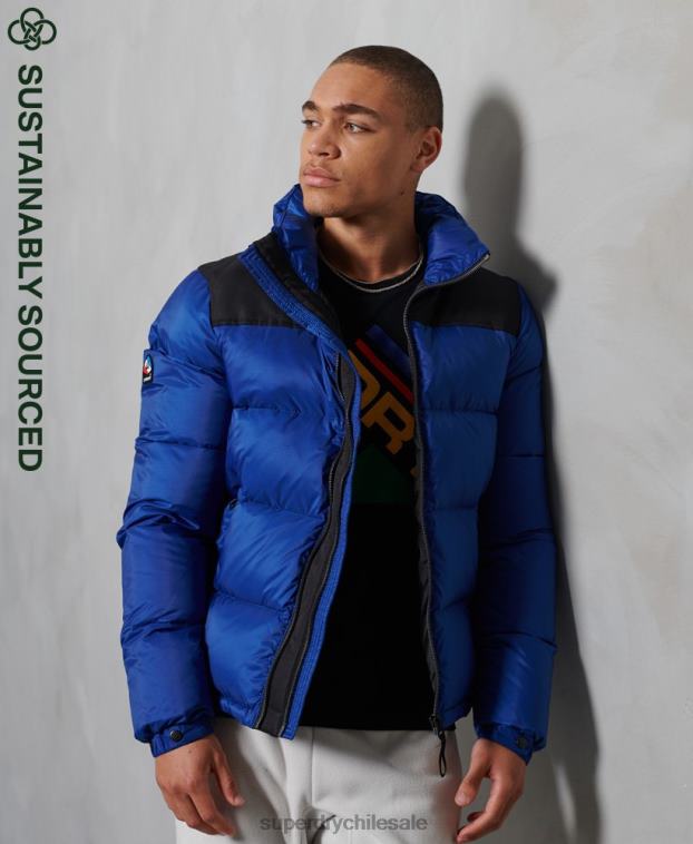 hombres Superdry azul chamarra acolchada con código sportstyle 2R68Z1178